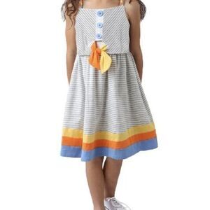 Jona Michelle Gray‎ Yellow Striped Sleeveless Sundress Girls Size 8